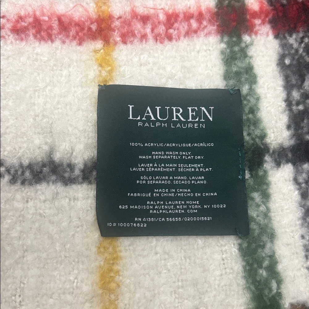RALPH LAUREN Cozy Multicolour Fringe Blanket